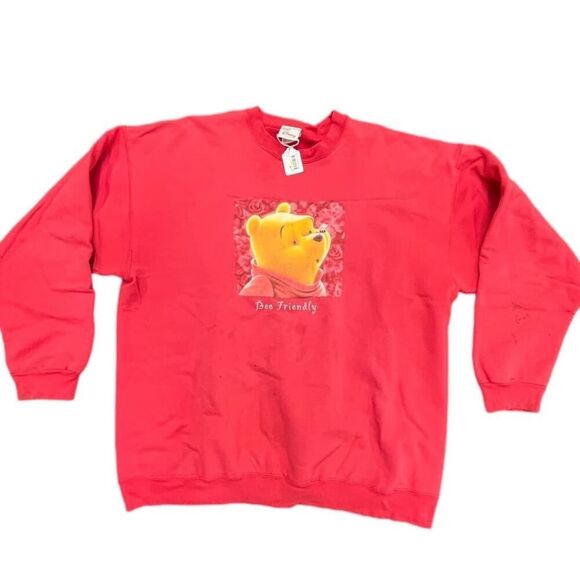 Vintage 90s Disney Winnie the Pooh Crewneck Sweater Red Sz XXL - Picture 1 of 5